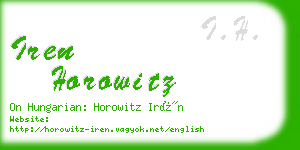 iren horowitz business card